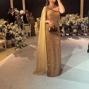 Elegant Gold Evening Gown